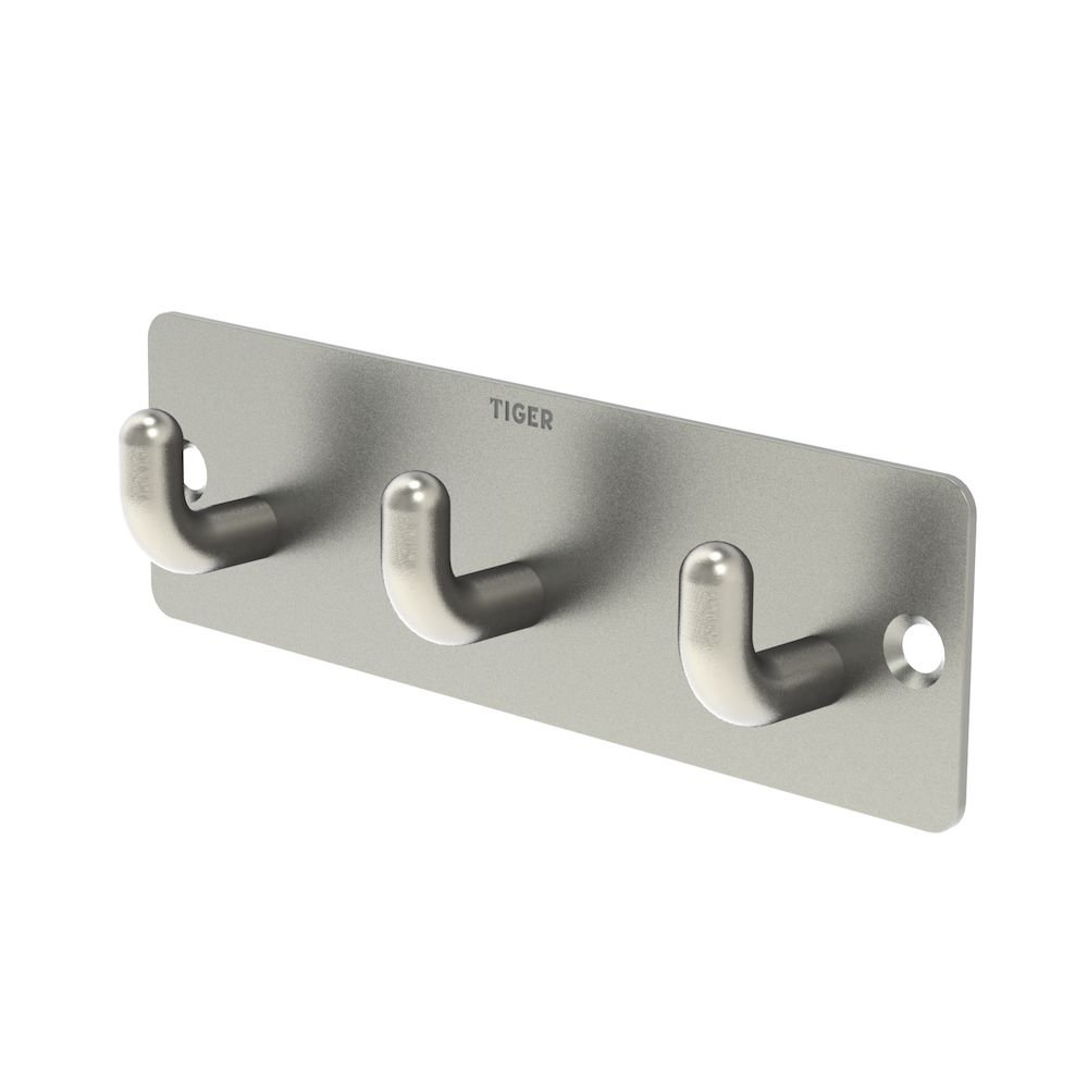 Tiger Pinky, Towel Hook Multi, Brushed Stainless Steel, 22x131x40mm