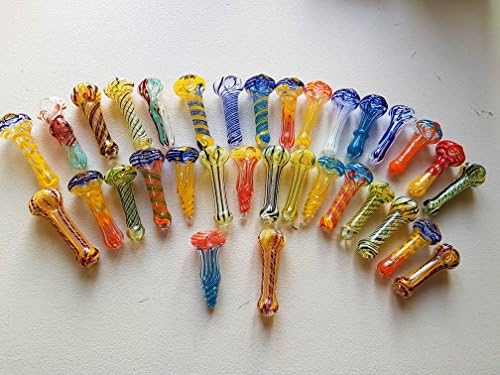 New Borosilicate Coloured Glass Spoon Hand Pipe - 4 inches (~10cm) -VARIOUS COLOURS & DESIGNS (IP4)