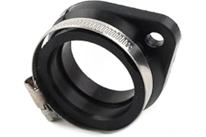 Generic SIKUAI 45mm HSR Carb Carburetor Flange Intake Pipe Adapter Manifold Boot FOR Keihin CV, Mikuni HSR45 CARB Electra Glide, Road King, Electra Glide, Black