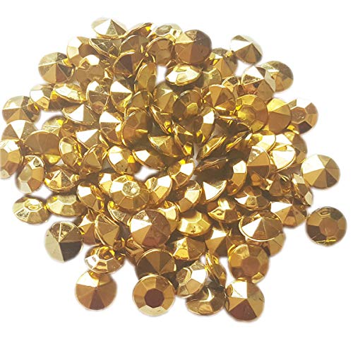 AiFanS Acrylic Diamond Gems for Table Scatter,Table Confetti,Vase Fillers(Metallic Gold,12mm,500 Piece)