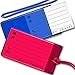 Luggage Tags 4 PACK, KSEV Travel Tags, ID Labels, Name Card Holder for Baggage Bags Suitcases Backpacks (Blue/Pink)