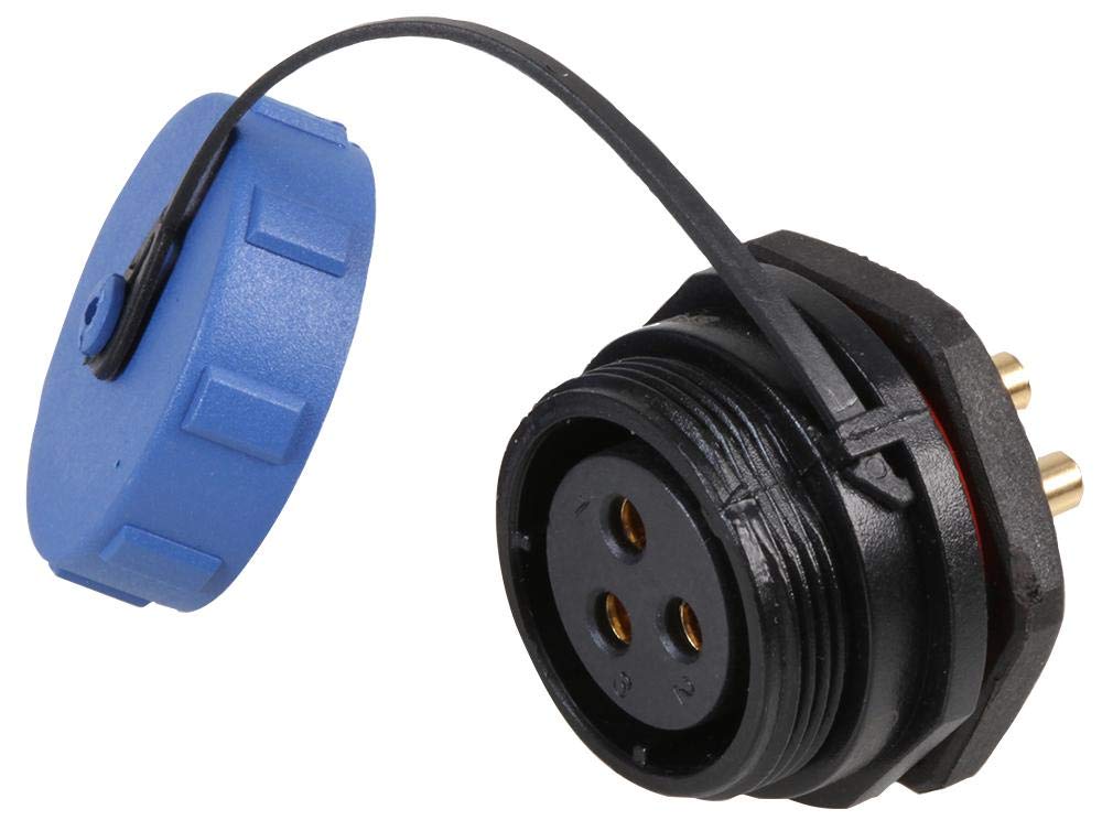 PRO ELEC PELR0192 Circular Threaded Panel Mount Connector Socket, 3-Pole, IP68