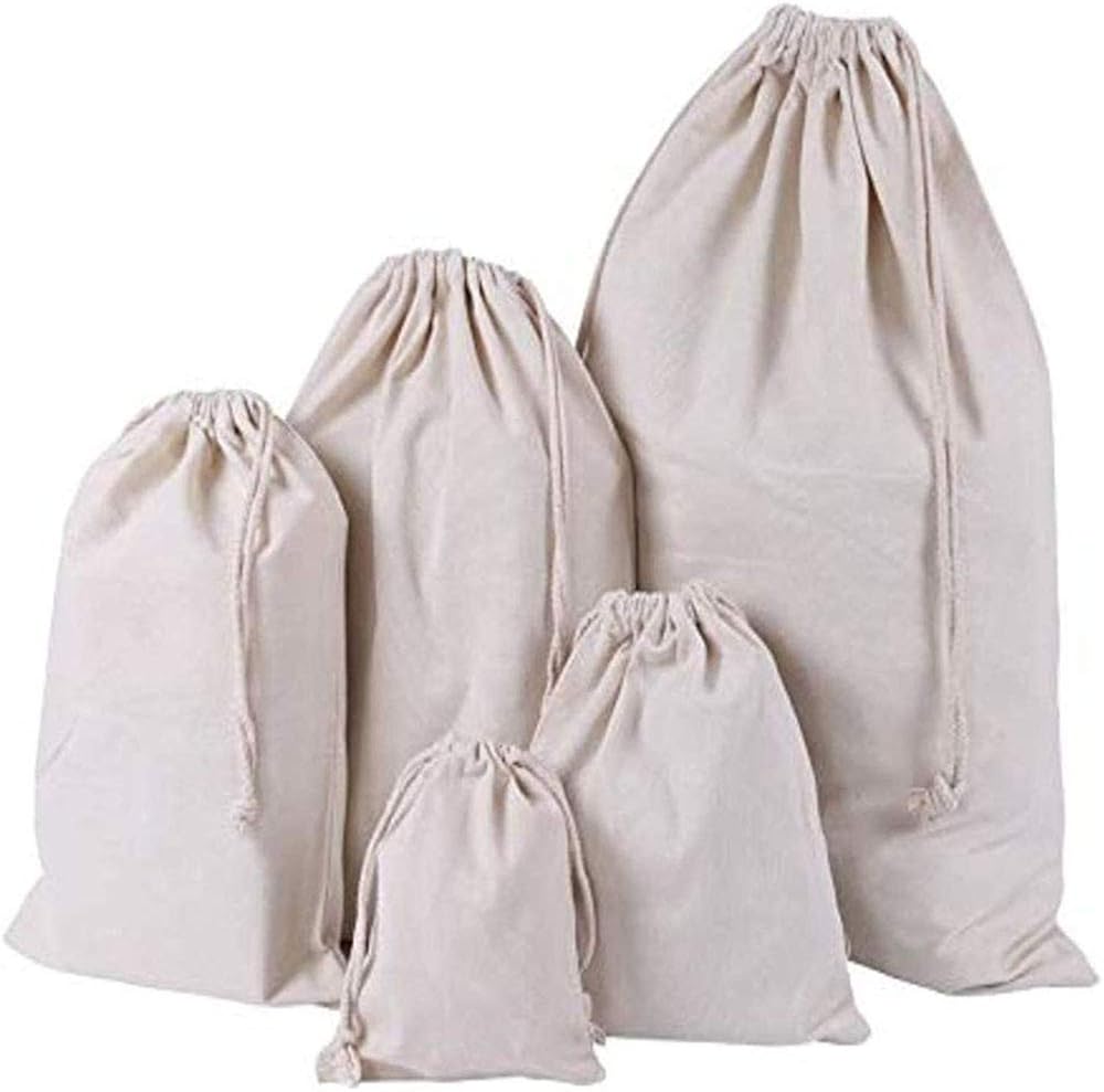 Set of 5 Sizes Cotton Breathable Dustproof Drawstring