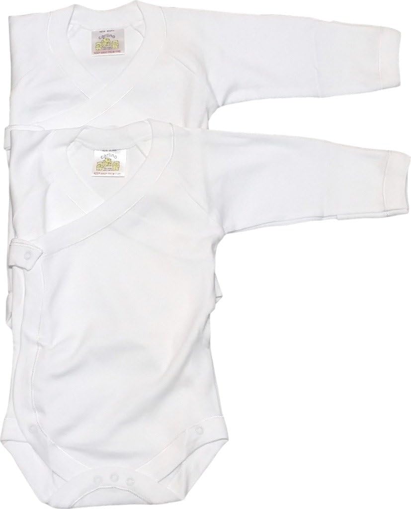 CARLINO 2-Pack Side Snap Kimono Long Sleeve Bodysuits - Extra Soft
