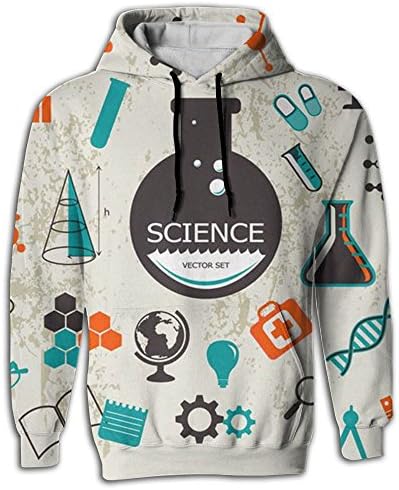 EURJFHSA Chemical Formula Men Slim Cozy Long Sleeve Gymnast Pullover Hoodie Hooded Sweatshirt For Men