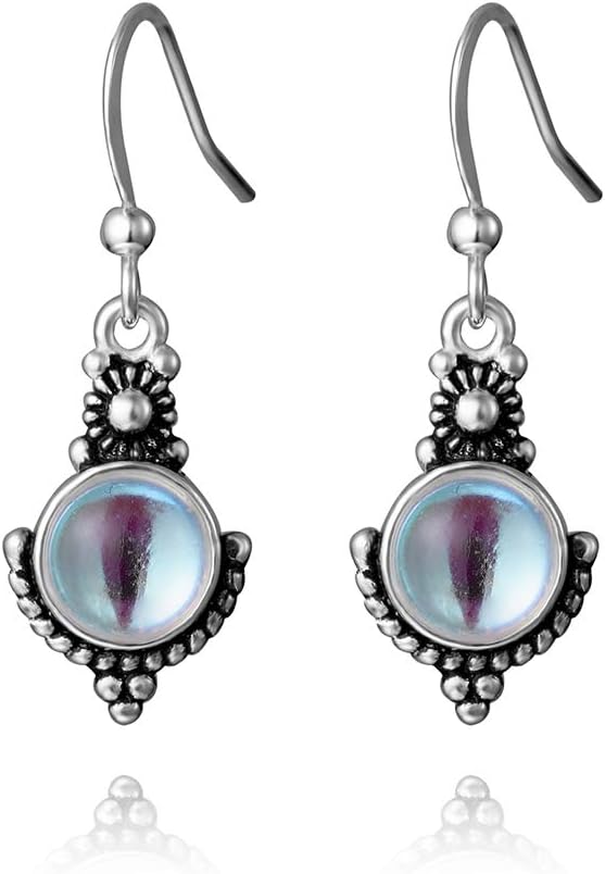 Elegant Women Faux Moonstone Hook Earrings Jewelry Party Valentines Charm Gift cuiyoush