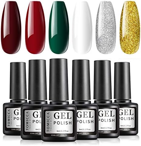TOMICCA Gel Nail Color Set of 6 Colors 0.3 fl oz (8 ml) Good Color for Beginners
