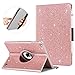 iPad 2017/2018 iPad 9.7 inch Case,BENTOBEN Glitter Sparkle 360 Degree Stand Smart Cover Stylus Holder Auto Wake/Sleep Luxury Faux Leather Protective Case for iPad 9.7 Inch (6th Gen/5th Gen), Rose Gold