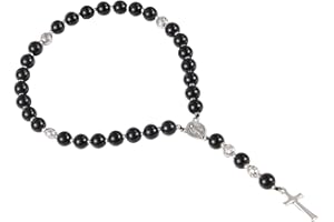 Handmade Black Onyx Rosary Rosarios Catolicos Beads, 8mm Crucifix Cross Design Anglican Prayer Catholic rosaries Beads Orthod