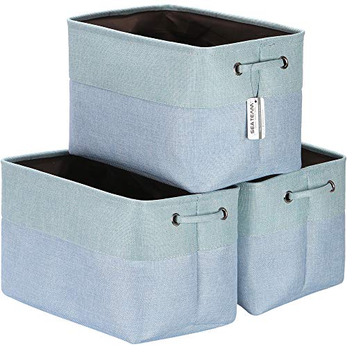3-Pack Storage Basket Set Canvas Fabric Bin