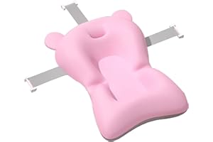 LONGZHUO Baby Bath Cushion, Baby Bath Pad, Non-Slip Newborn Bathtub Mat Soft Quick Dry Baby Bathtub Pillow Adjustable Baby Bath Support Cushion for Newborn Infant