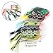 RUNCL Topwater Frog Lures 5PCS, Durable Lifelike Silicone Bass Bait, Floating Realistic Frog Lures Kit for Freshwater Saltwater, Topwater Fishing Lures for Pike Snakehead Salmon Trout Catfish
