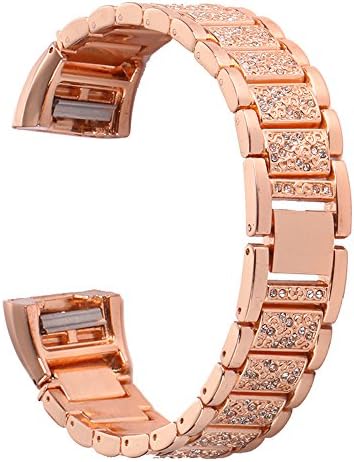 Charge 2 Metal Band,Adjustable Replacement Band Bracelet Strap Belt for Fitbit Charge 2 Large,Small (Rose Gold)