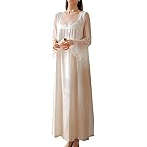 Homgro Women's Cotton Nightgown Long Sleeve Nightgowns Victorian Vintage Autumn Night Shirt