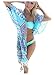 Wander Agio Bikini Coverup Swimsuit Coverups Sunscreen Beach Cover Up for Women Blue