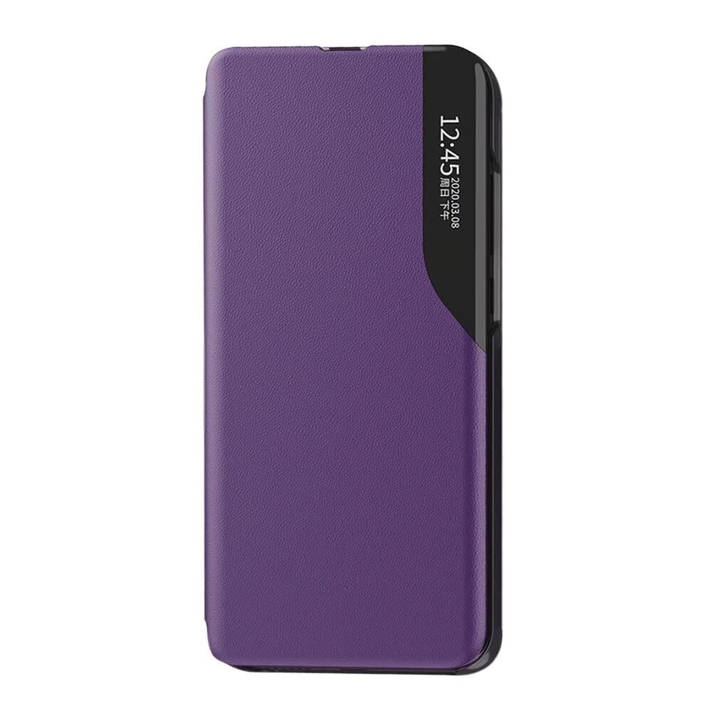 SEAHAI Case for Honor 200 Pro 5G, Flip Clear View Translucent Standing Cover Stylish Soft Silicone Bookstyle Ultra Slim Full Protective Shockproof Case with Kickstand - Purple