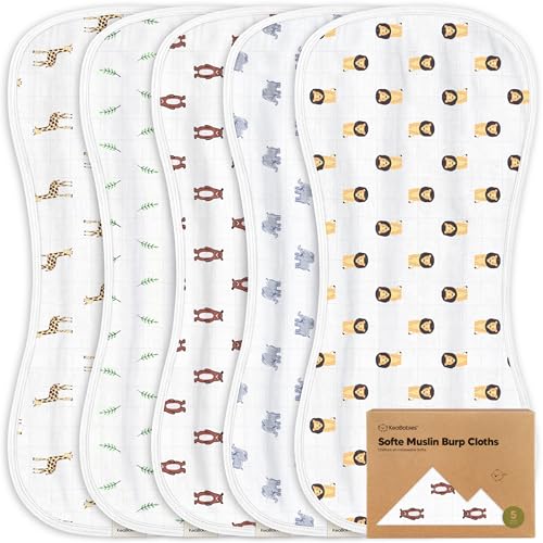 Muslin 5-Pack Baby Burp Cloths The Wild