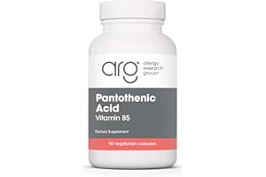 Allergy Research Group Pantothenic Acid - Vitamin B5 for Men & Women, Calcium, 500mg Supplement, Pure, Organic, Vegetarian Capsules - 90 Count