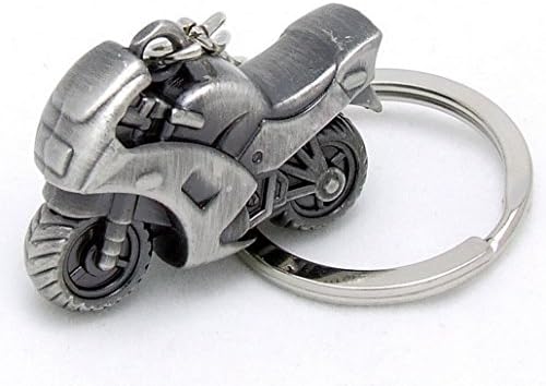 Dlisten® Creative 3D Metal Motorcycle Helmet Keychain Funny Key Ring Movable Sunshade Helmet Key Chain Ring Keychain Keyring Keyfob with Dlisten Retail Package (Gunmetal Black Motorcycle)