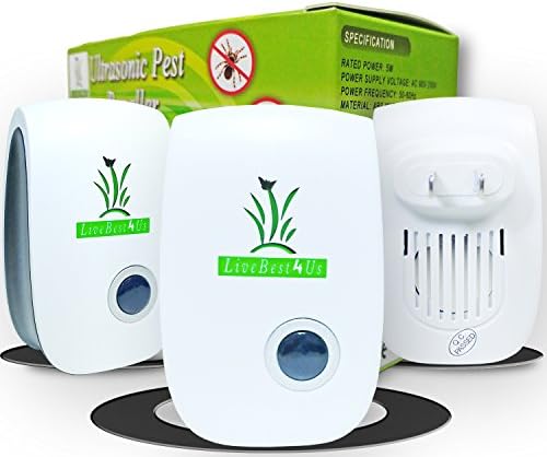 LiveBest4Us Ultrasonic Best Pest Control Repellers: Set of 3 Electronic Insect, Mice, and Rodent Controllers Non-Toxic, Child &amp; Pet Safe, Eco-Friendly