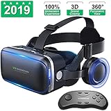 VR Shinecon Vr Headset with Remote Controller[New Version], 3D Glasses Virtual Reality Headset for VR Games &amp; 3D Movies, Eye Care System for iPhone and Android Smartphones