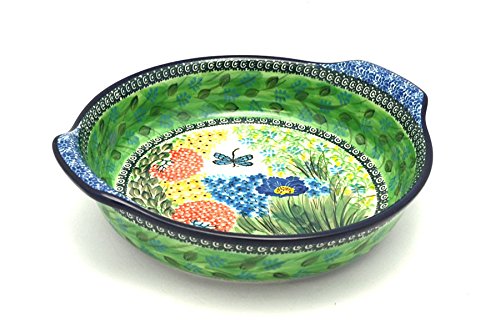 Click Here to See More Images Polish Pottery Baker - Round with Grips - Large - Unikat Signature U4612