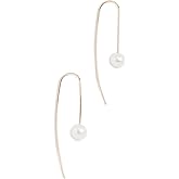 Zoe Chicco Women's 14k Gold White Freshwater Cultured Pearl Wire Earrings, Yellow Gold, One Size