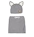 Spring Fever Kids Baby Girls Boys Toddler Winter Warm Knitted Animal Fox Cat Hood Ear Scarf Coif Hat Set Grey Fox