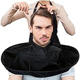 Barber Cloak, AMA(TM) Hair Cutting Cloak Gown Umbrella Nylon Hair Salon Cape Hairdresser Haircut Bib Apron (Black)
