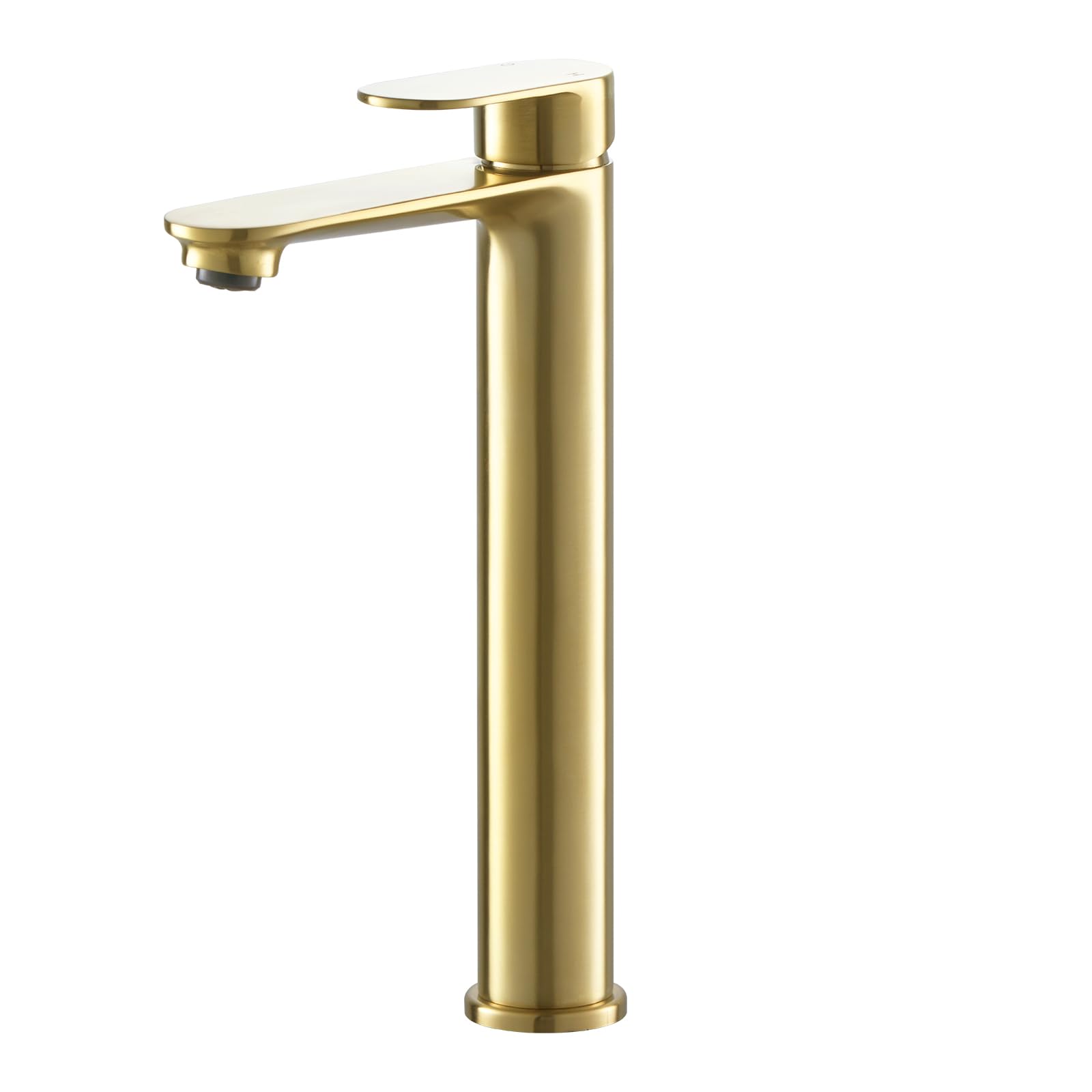 High Rise Basin Mixer Taps, BATHWEST Tall Bathroom Sink Taps Modern Monobloc Single Handle Brass 072LGO (Gold)