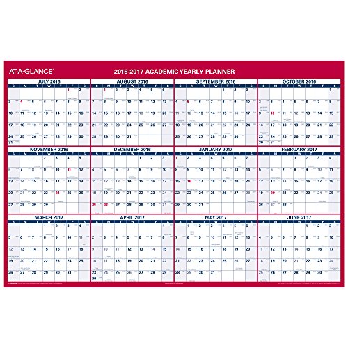 AT-A-GLANCE Academic Year Erasable , July 2016-June 2017, Vertical/Horizontal, 2-Sided, 48"x32" (PM36AP2817)