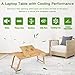 Laptop Desk, NNEWVANTE Bamboo Laptop Table Adjustable Lap Tray Large Size Bed Serving Tray Breakfast Table Foldable Notebook Computer Desk Great Heat Dissipation [2 USB Fans] Right-Left Hand Designthumb 1