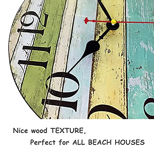 Retro Wooden Decorative Beach Clock (12inch)
