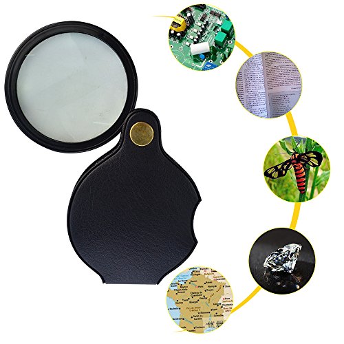 image for Nydotd 10X Mini Pocket Magnifying Glass Folding Pocket Magnifier Loupe