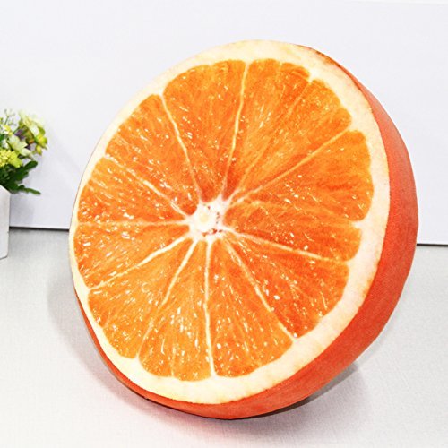 Buy Bonzeal Soft Creative 3d Printed Orange Fruit Pillow Round