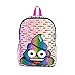 Emoji Rainbow Poo 16 inch Backpack with Side Mesh Pockets