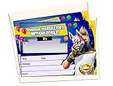 12 FORTNITE - Birthday Invitations (12 5x7in Cards, 12 Matching White envelopes)