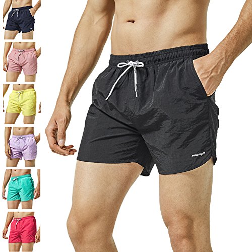 MaaMgic Mens Slim Fit Shorts Quick Dry Swim Trunks with Mesh Lining Male Bathing Suits Medium(Waist:32