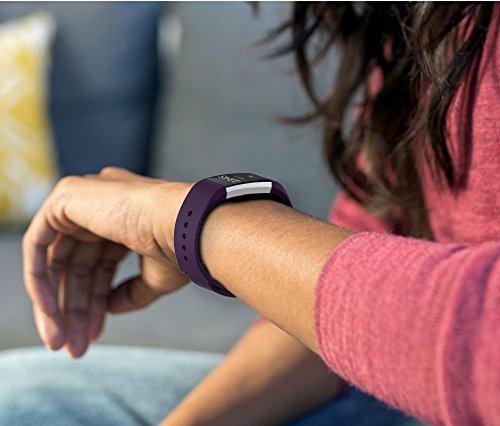 SWEES Silicone Bands Compatible Fitbit Charge 2, 3 Packs Sport Breathable Replacement Bands Women Men Small & Large (5.7" - 8.3"), Black, Grey, Navy Blue, Pink, White, Teal - Thumbnail 5