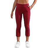 JAMfit Women's Pull-On Capri Pants Stretch High Waist Dressy Casual Cropped Pants with Pockets
