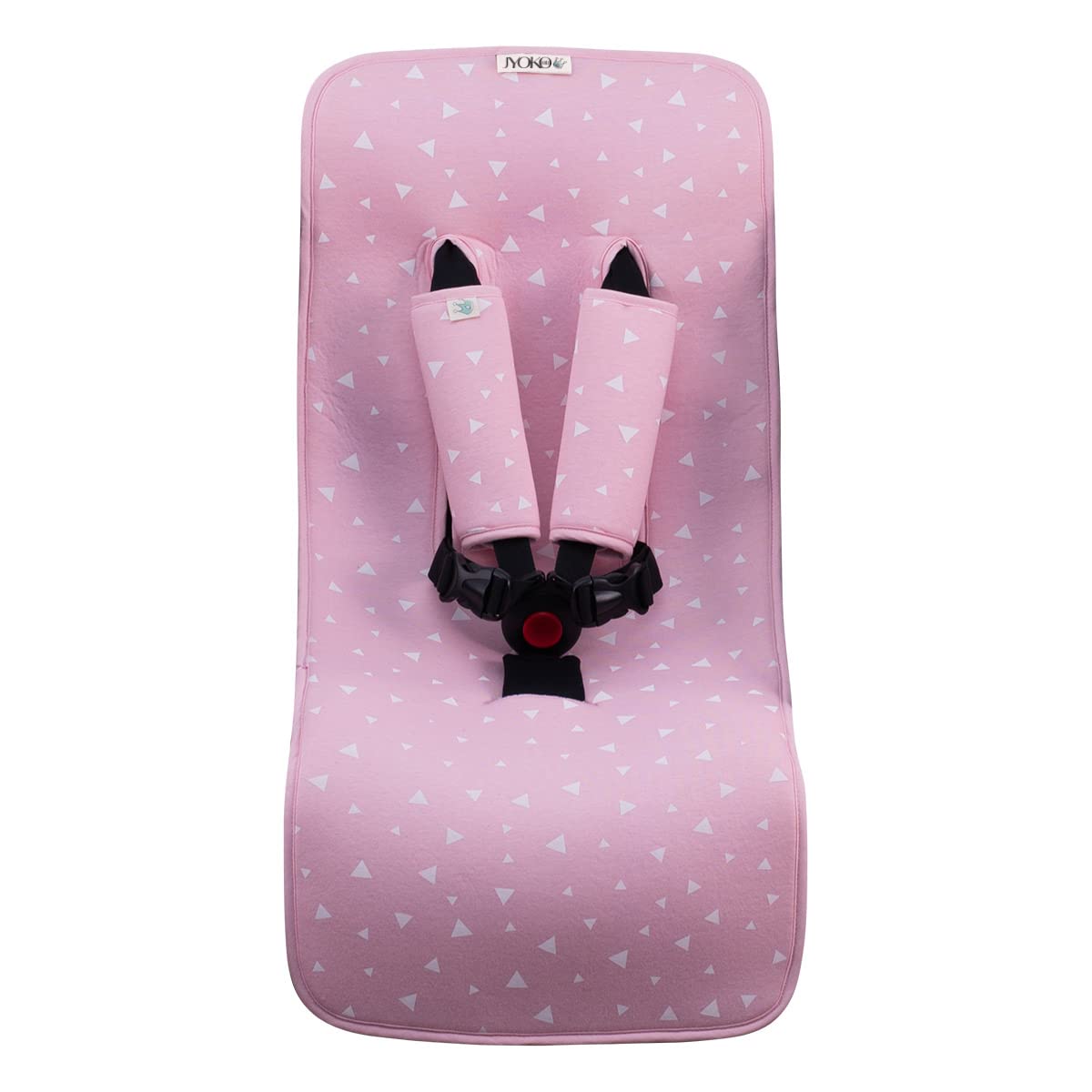 JYOKO Kids Universal Luxury Foam Cover for Stroller and Children's Pushchair + Harness Protector Made of Cotton + Foam + Breathable 3D Fabric (Pink Sparkles)