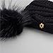 FURTALK Warm Chunky Soft Stretch Cable Knit Slouchy Beanie Real Fur Pom Pom Hat