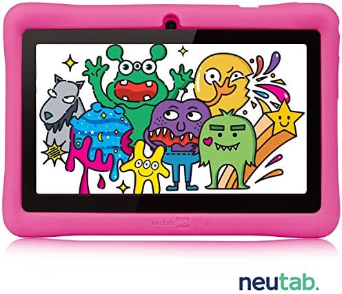 NeuTab 7 inch Kids Tablet, 7'' Quad Core Android 5.1 Lolipop System HD IPS Wide Angle Screen w/ iWawa Software Bundle Kids Model Pre-installed, FCC Certified (Pink)