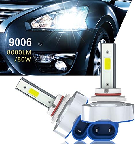 Aokairuisi 9006 HB4 LED Headlight Bulbs Car Lights with Conversion Kits 8000LM 6500K Xenon white LED retrofit kits (Pack of 2)