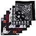 HDE 6-Pack of Assorted 100% Cotton Bandana Handkerchief Head Wraps Doo Rag