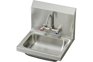 Bokaiya 17x15 Inch Wall Mount Stainless Steel Hand Sink with Faucet Combo for Kitchen, Restaurant