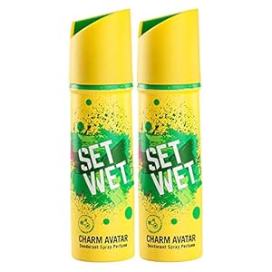SET WET Deodorant For Men Charm Avatar Peppermint Punch, 150ml (Pack of 2)