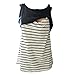 Nituyy Women Double Layered Patchwork Maternity Breastfeeding and Nursing Tank Top Cami Vest (Dark Blue, L)