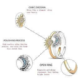 Gtrlums Celestial Sun and Moon Ring Set for