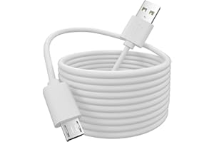 SCOVEE 20FT Long USB Power Extension Cable for WyzeCam,WyzeCam Pan,YI Camera,NestCam Indoor,Netvue,KasaCam Indoor,Furbo Dog,Blink,Cloud Cam,USB to Micro USB Charging Charger Cord for Security Camera